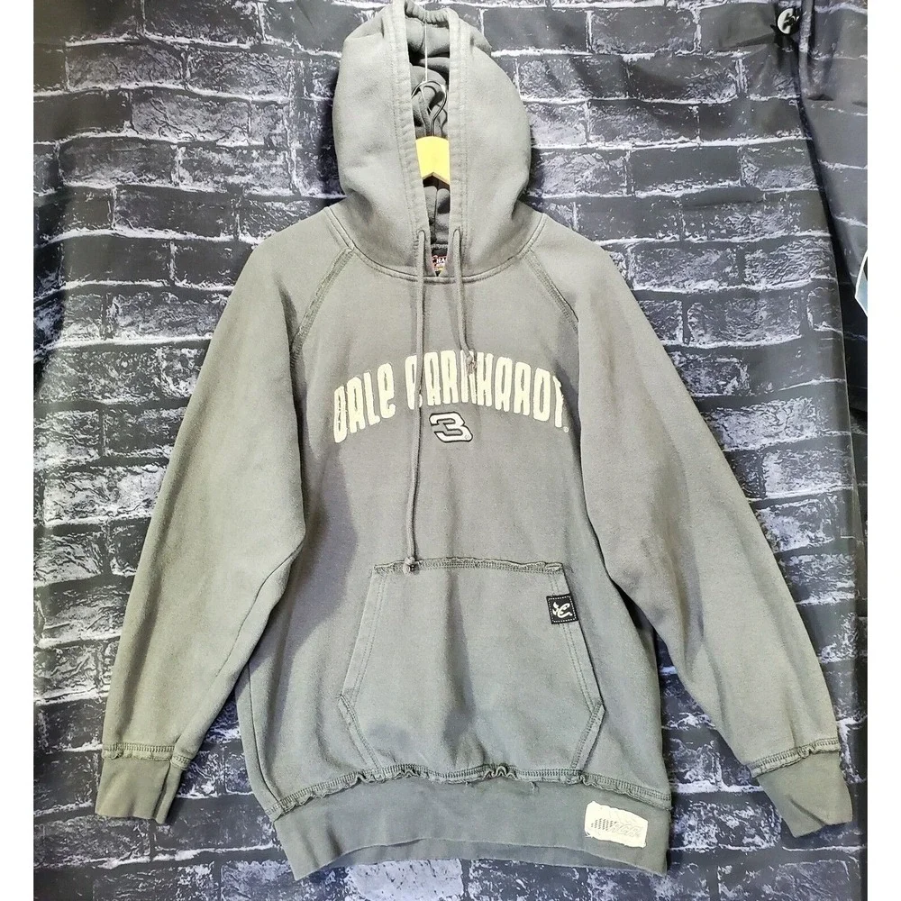 Dale Earnhardt #3‎ NASCAR Hoodie Mens Medium Gray Chase Authentic Pullover
